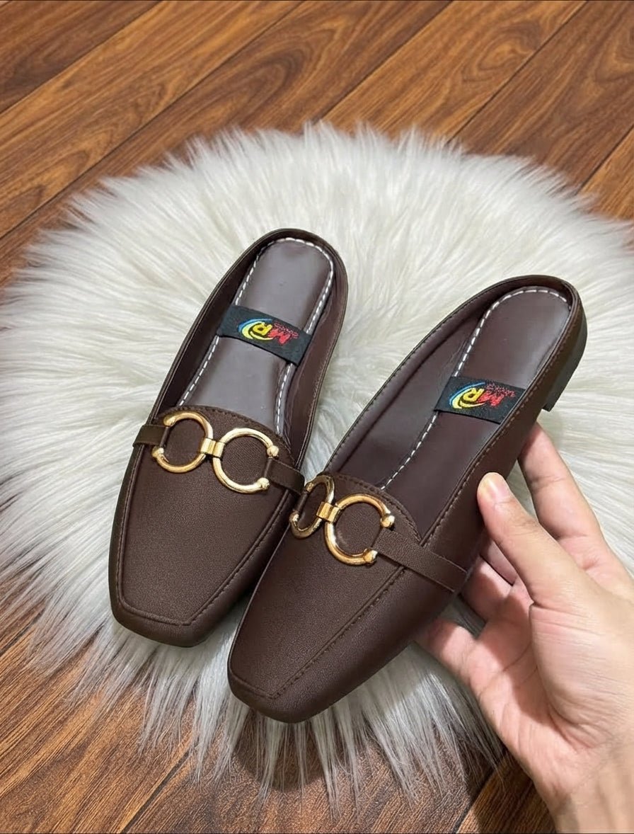 Crystal Buckle Back-Open Mules - SH Collection