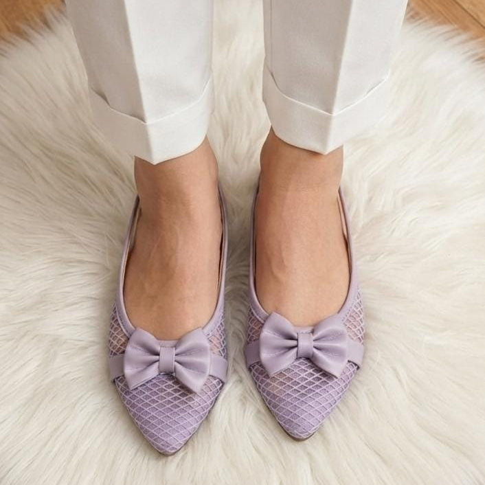 Mesh Bow Slingback Pointed Pumps - 6 colors SH Collection