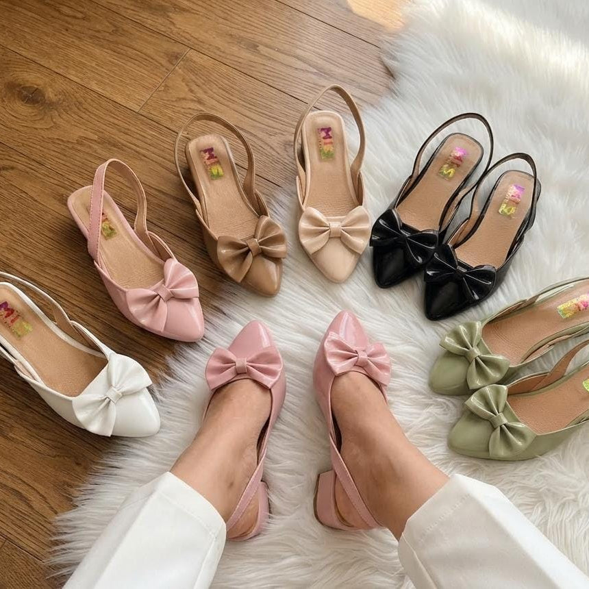 Bow Block Heel Slingbacks - 6 colors SH Collection