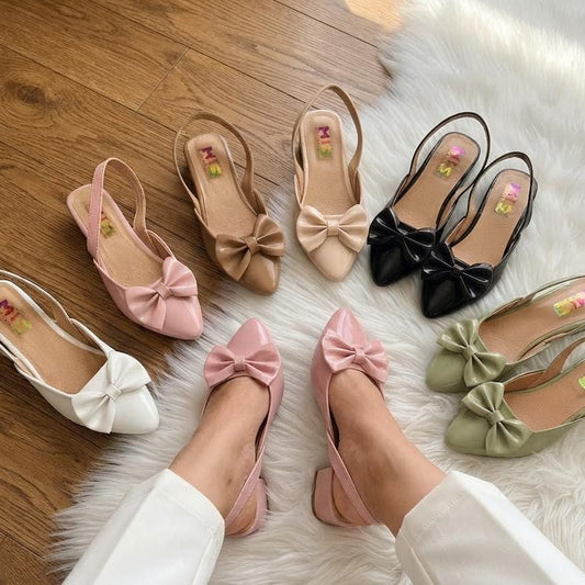 Bow Block Heel Slingbacks - 6 colors SH Collection