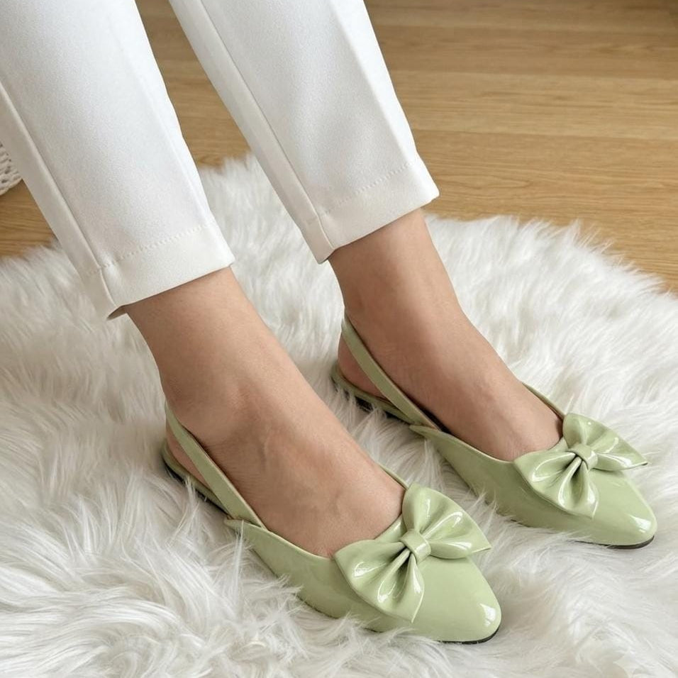 Patent Bow Slingback Flats - 2 colors SH Collection