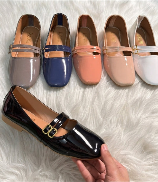 Patent Double Buckle Strap Mary Jane Pumps - 5 colors SH Collection