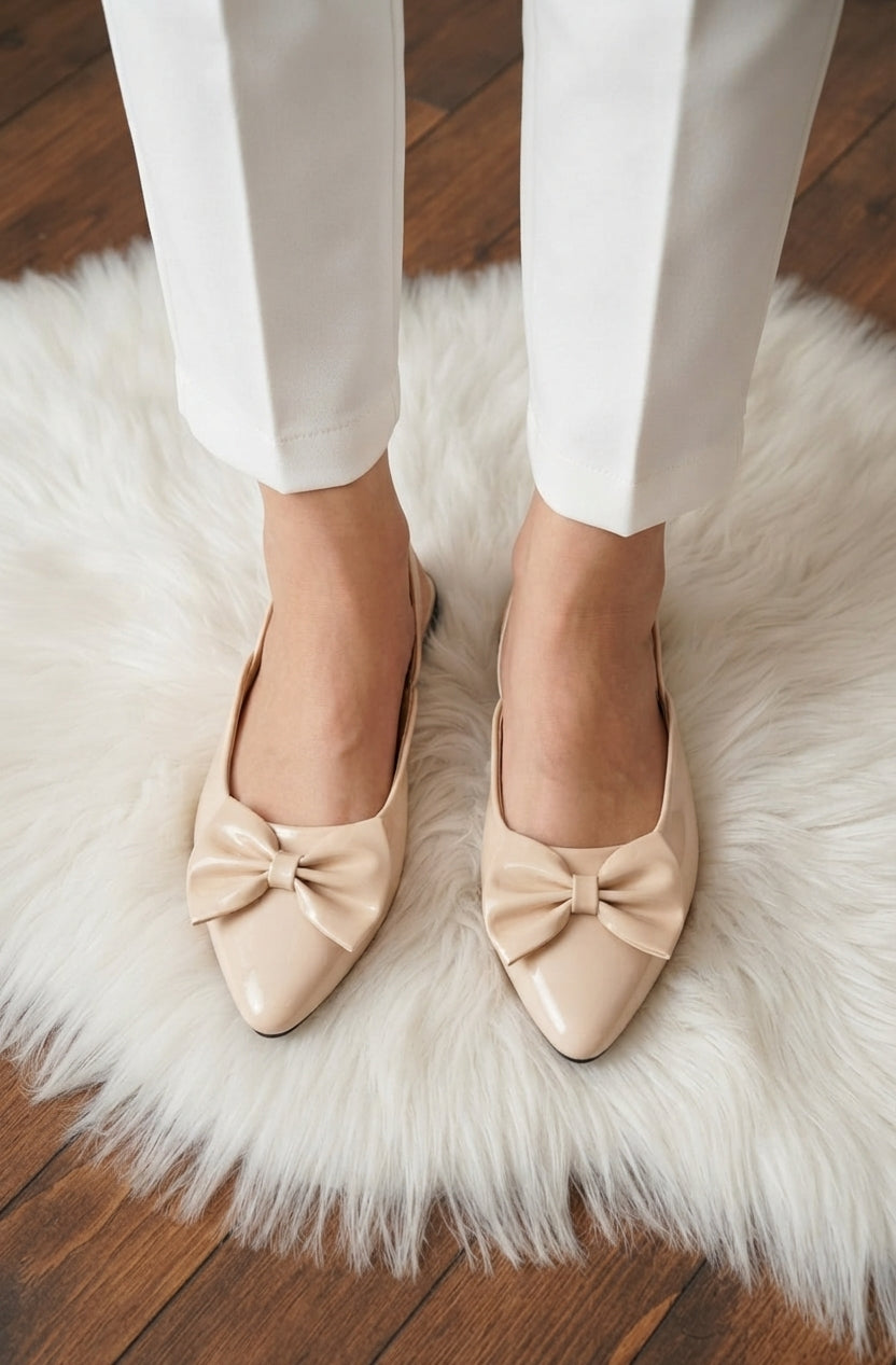 Bow Patent Slingback Pointed Flats - 6 Colors SH Collection