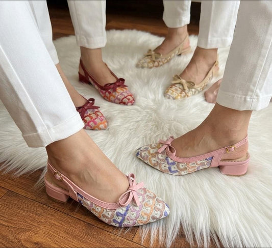 Elegant Bow Slingback Heels SH Collection