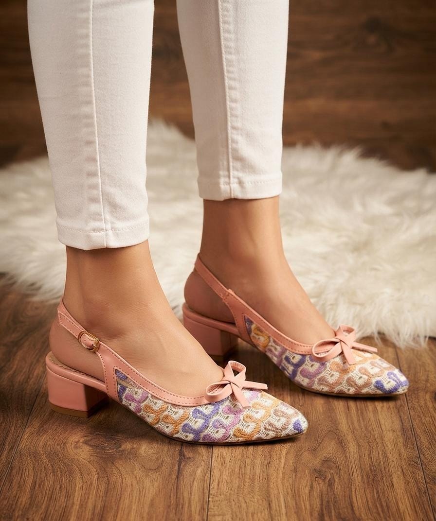 Elegant Bow Slingback Heels SH Collection
