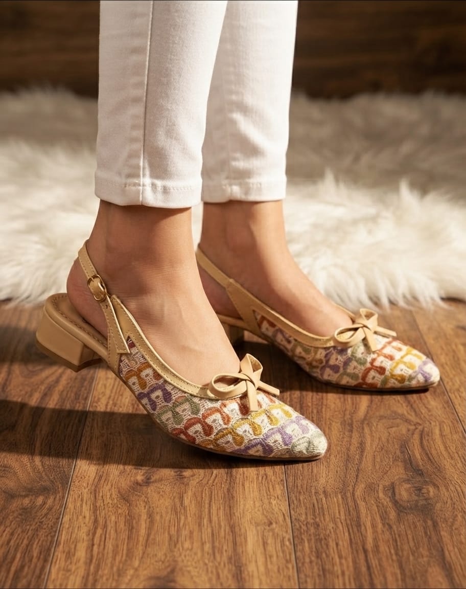 Elegant Bow Slingback Heels SH Collection