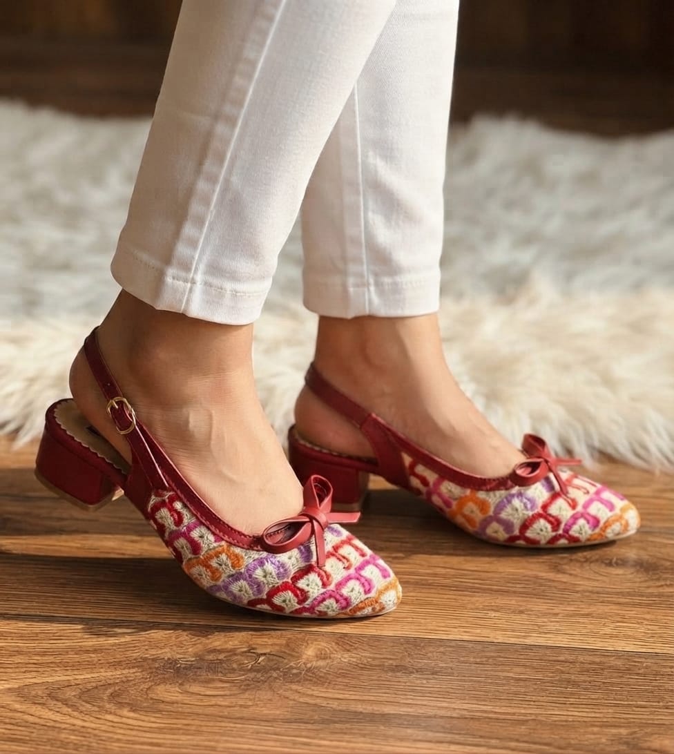 Elegant Bow Slingback Heels SH Collection