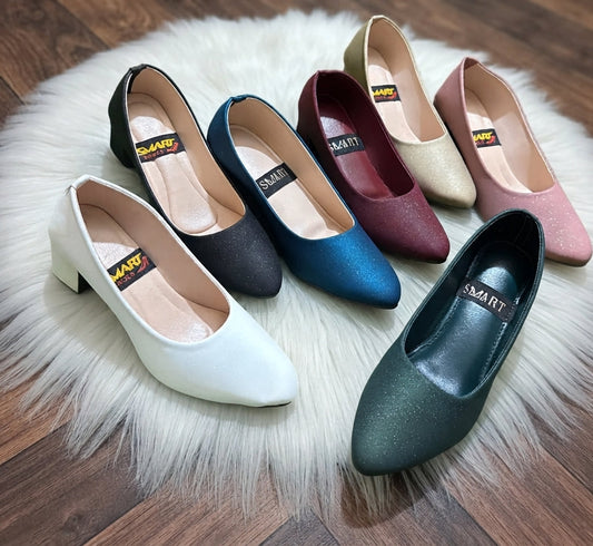 Glitter Block Heel Court Shoes - 5 shocking colors SH Collection