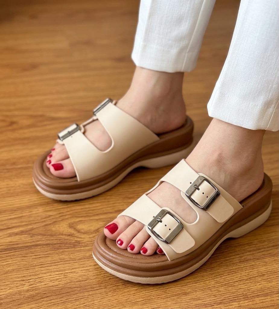 Double-Buckle Platform Slides Imported SH Collection