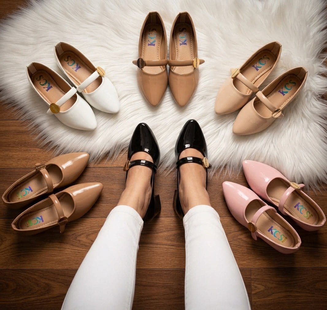 Pointed Toe Short Block heel Court Shoes SH Collection