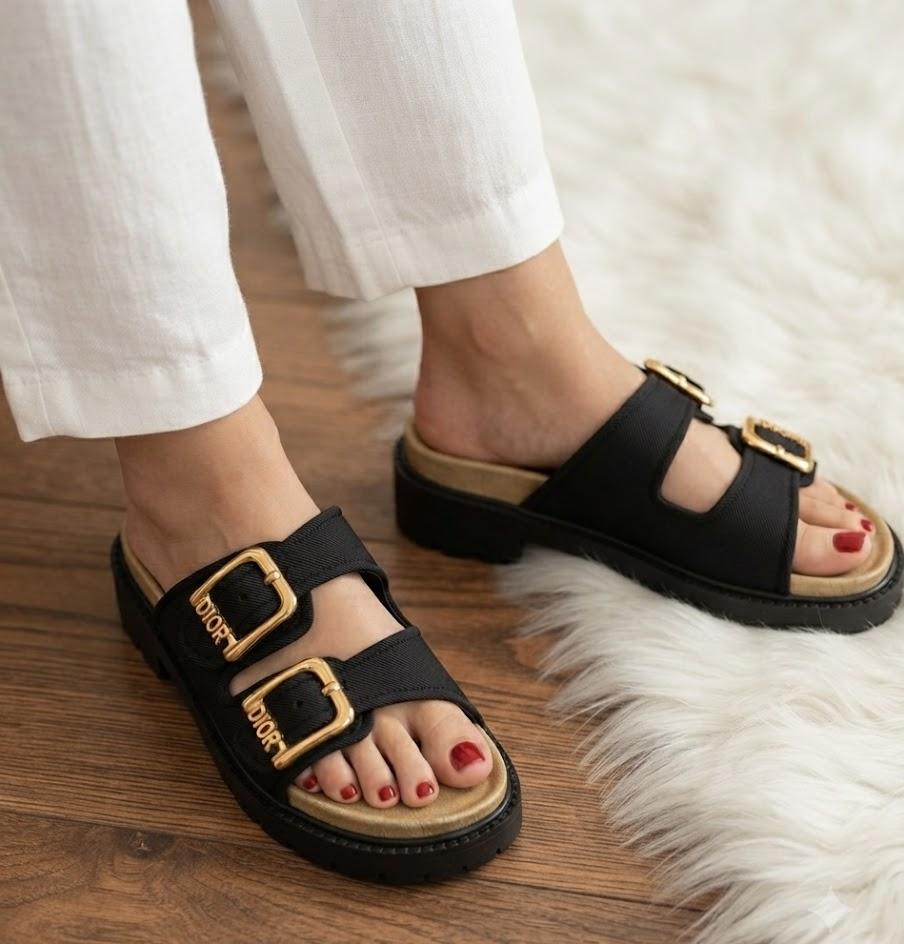 Allure Double Buckle Strap Platform Slides - 4 Colors - SH Collection