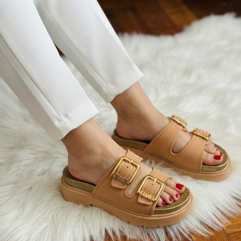 Allure Double Buckle Strap Platform Slides - 4 Colors - SH Collection