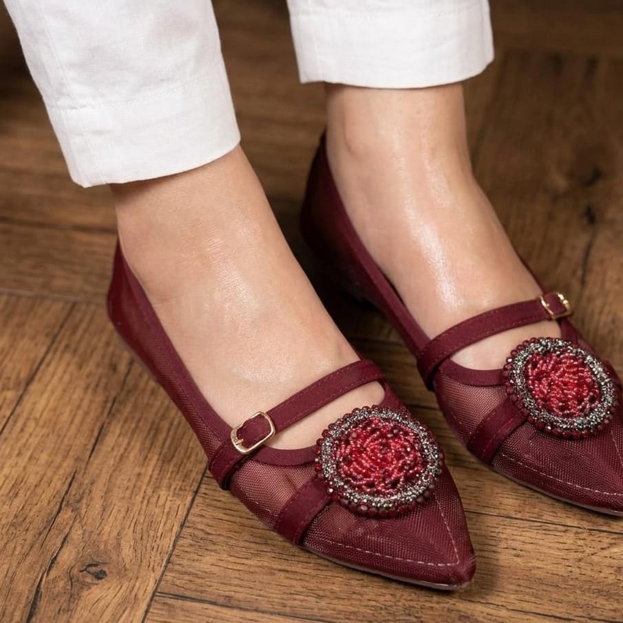 Beaded Rose Net Pumps - 4 colors - SH Collection
