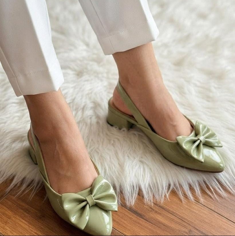 Bow Block Heel Slingbacks - 8 colors - SH Collection