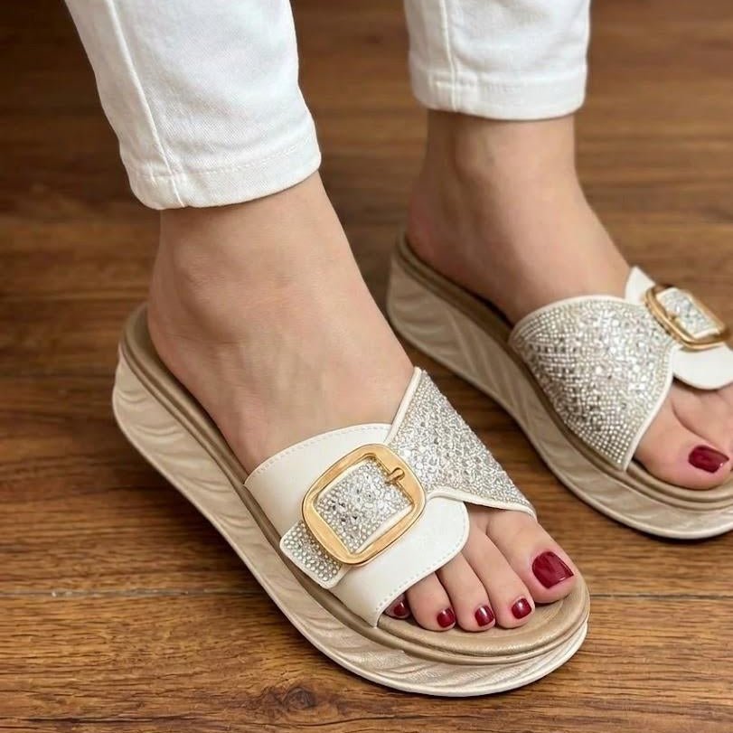 Buckle Platform Stones Slippers - 4 beautiful colors - SH Collection