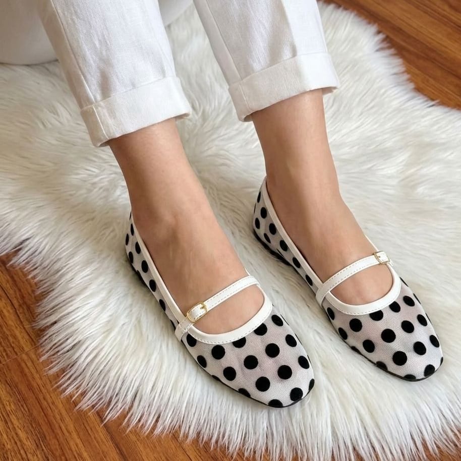 Dot Net Pumps with Ankle Strap - SH Collection