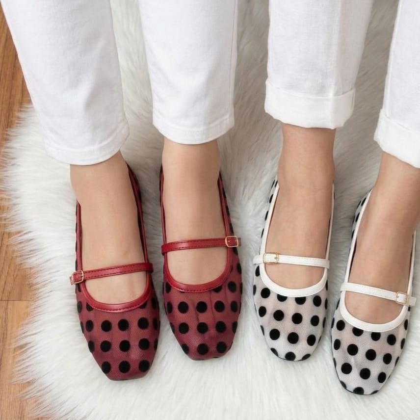 Dot Net Pumps with Ankle Strap - SH Collection