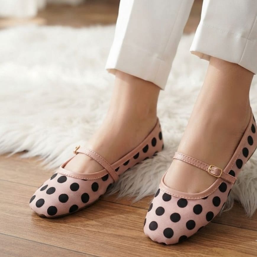 Dot Net Pumps with Ankle Strap - SH Collection