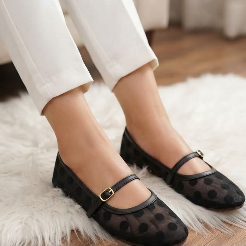 Dot Net Pumps with Ankle Strap - SH Collection