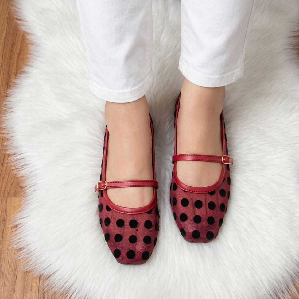 Dot Net Pumps with Ankle Strap - SH Collection