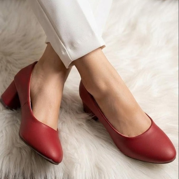 Matte Block Heel Court Shoes - 6 stunning colors - SH Collection