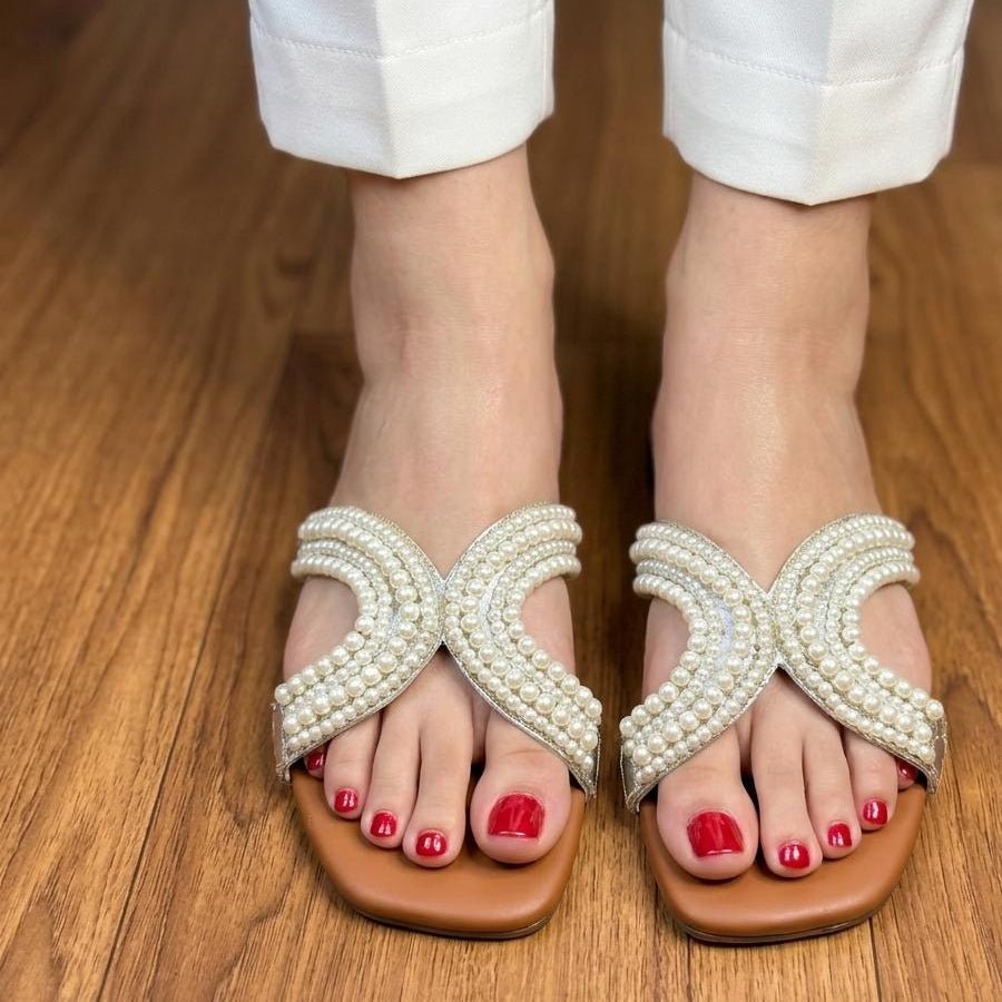 Pearl Crossover Toe Post Flat Sandals - 4 colors - SH Collection