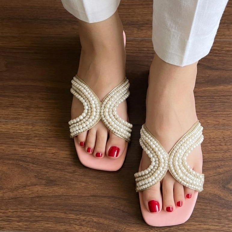 Pearl Crossover Toe Post Flat Sandals - 4 colors - SH Collection
