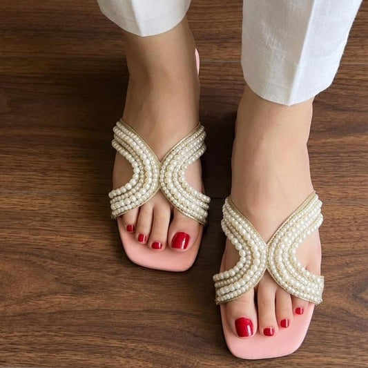 Pearl Crossover Toe Post Flat Sandals - 4 colors - SH Collection