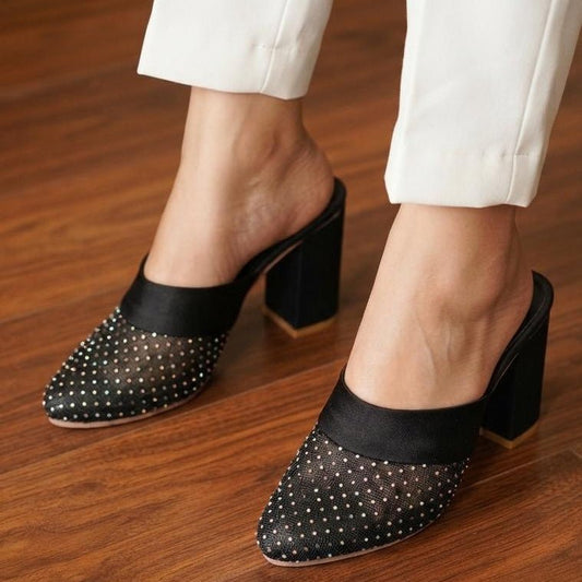 Rhinestone Net Court Shoes - 2 colors - SH Collection