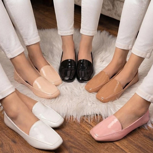 Square Toe Patent Loafer Pumps - 5 colors - SH Collection